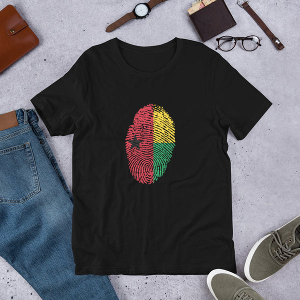 Short-Sleeve Unisex T-Shirt-GUINEA-BISSAU Flag Fingerprint