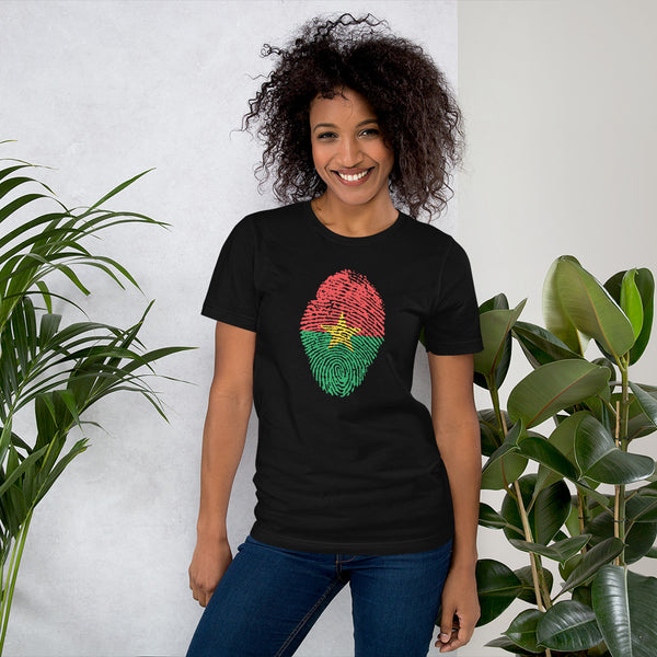 Short-Sleeve Unisex T-Shirt-BURKINA FASO Flag Fingerprint