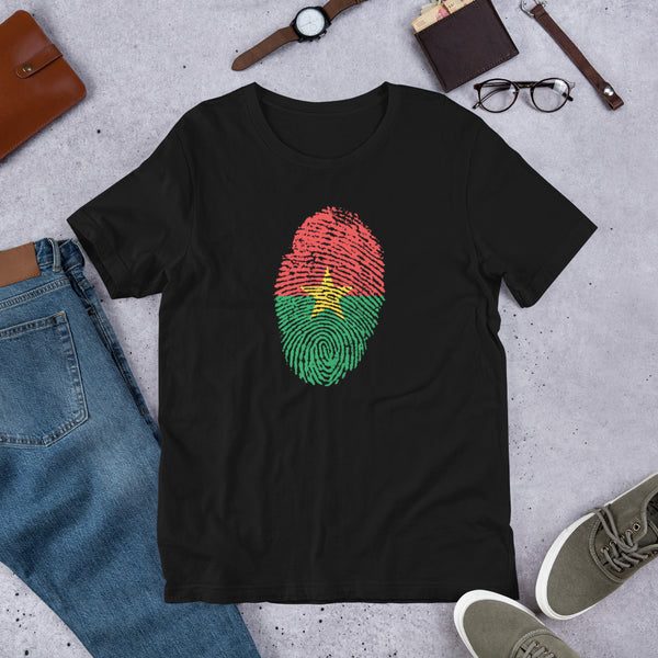 Short-Sleeve Unisex T-Shirt-BURKINA FASO Flag Fingerprint