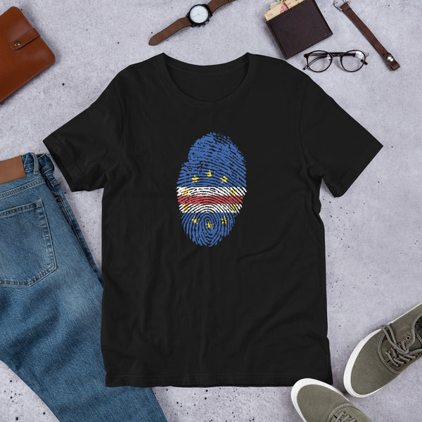 Short-Sleeve Unisex T-Shirt-CAPE VERDE Flag Fingerprint