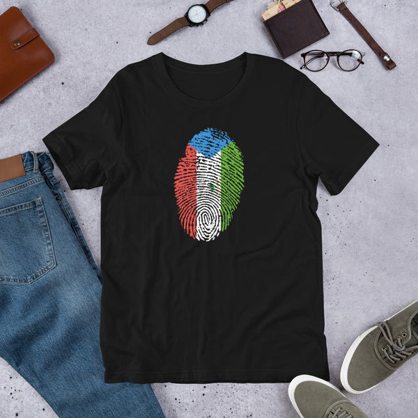 Short-Sleeve Unisex T-Shirt-EQUATORIAL GUINEA Flag Fingerprint