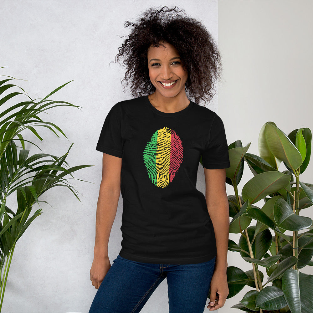 Short-Sleeve Unisex T-Shirt-MALI Flag Fingerprint