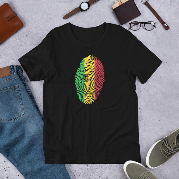 Short-Sleeve Unisex T-Shirt-MALI Flag Fingerprint