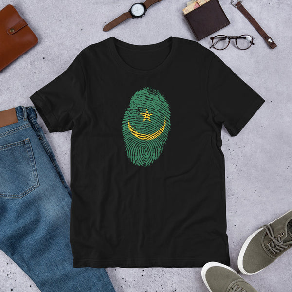 Short-Sleeve Unisex T-Shirt-MAURITANIA Flag Fingerprint